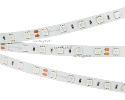 Лента RT 2-5000 24V Pink 2x (5060, 300 LED, LUX) (Arlight, 14.4 Вт/м, IP20)