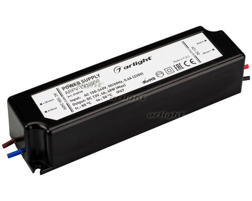 Блок питания ARPV-LV12050 (12V, 4.0A, 48W) (Arlight, IP67 Пластик, 2 года)