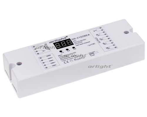 Декодер DMX SR-2102BEA (12-24V, 384-768W, 4CH) (Arlight, IP20 Пластик, 3 года)