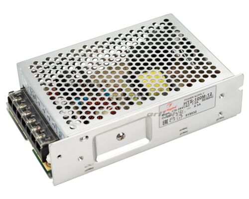 Блок питания HTS-100M-12 (12V, 8.3A, 100W) (Arlight, IP20 Сетка, 3 года)