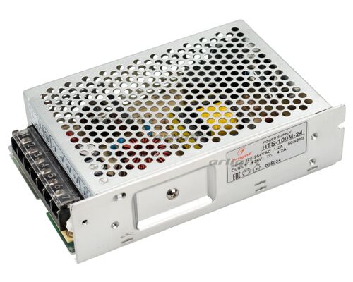 Блок питания HTS-100M-24 (24V, 4.2A, 100W) (Arlight, IP20 Сетка, 3 года)