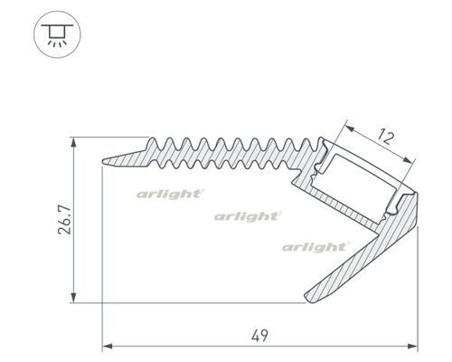 Профиль ARH-STAIR-W47-2000 ANOD (arlight, Алюминий)