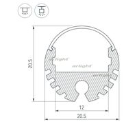 Профиль ARH-ROUND-D20-2000 ANOD (arlight, Алюминий)