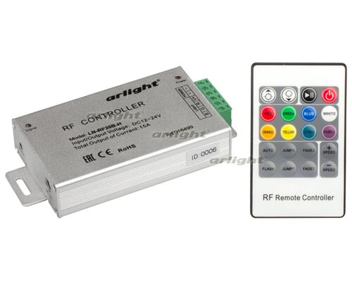 Контроллер LN-RF20B-H (12-24V,180-360W, ПДУ 20кн) (Arlight, IP20 Металл, 1 год)