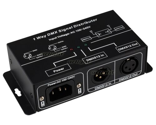 Усилитель DMX-сигнала LN-DMX-1CH (220V) (Arlight, IP20 Металл, 1 год)