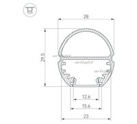 Профиль TOP-OVAL-2000 ANOD (K13, P15) (arlight, Алюминий)