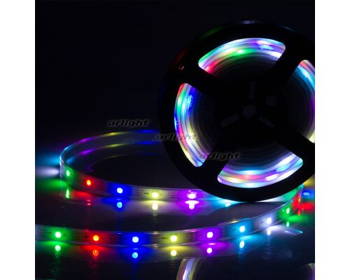 Лента SPI-5000P-AM 5V RGB (5060, 150 LED x1, 2812) (arlight, Закрытый, IP66)