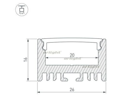 Профиль ARH-LINE-1726-2000 ANOD (arlight, Алюминий)