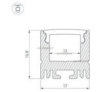 Профиль ARH-LINE-1716-2000 ANOD (Arlight, Алюминий)