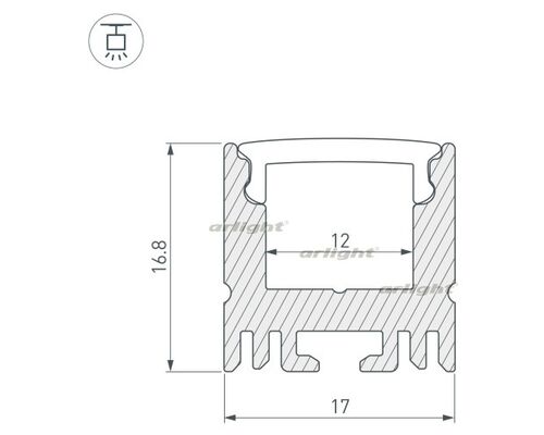 Профиль ARH-LINE-1716-2000 ANOD (Arlight, Алюминий)