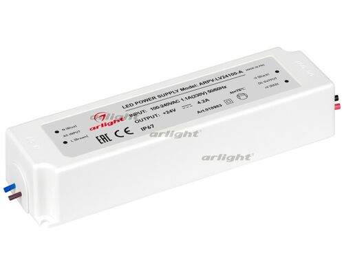 Блок питания ARPV-LV24100-A (24V, 4.2A, 100W) (Arlight, IP67 Пластик, 3 года)