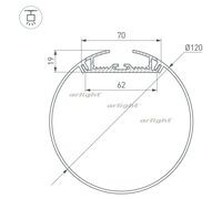 Профиль SL-ROUND-D120-2000 ANOD (Arlight, Алюминий)