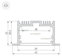 Профиль SL-LINIA62-F-2000 ANOD (Arlight, Алюминий)