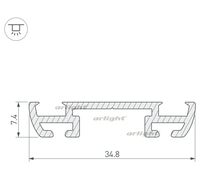 Профиль-держатель PHS-A-BASE-H7.4-2000 ANOD (arlight, Алюминий)