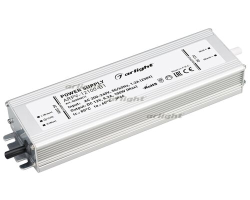 Блок питания ARPV-12100-B1 (12V, 8.3A, 100W) (Arlight, IP67 Металл, 3 года)