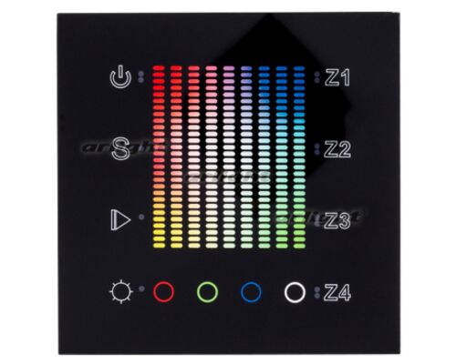 Панель Sens SR-2831AC-RF-IN Black (220V,RGB,4зоны) (arlight, IP20 Пластик, 3 года)