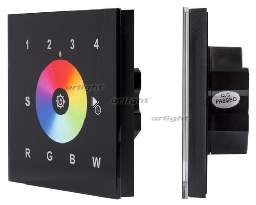 INTELLIGENT ARLIGHT Сенсорная панель DALI-901-11-4G-RGBW-DT6-IN Black (BUS/230V) (IARL, IP20 Пластик, 3 года)