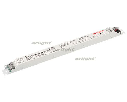 Блок питания ARV-24025-LONG (24W, 1A, 0-10V, PFC) (Arlight, IP20 Металл, 2 года)