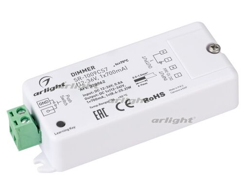 Диммер тока SR-1009CS7 (12-36V, 1x700mA) (Arlight, IP20 Пластик, 3 года)