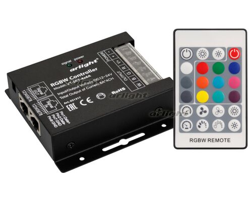 Контроллер VT-S07-4x6A (12-24V, ПДУ 24 кн, RF) (Arlight, IP20 Металл, 3 года)
