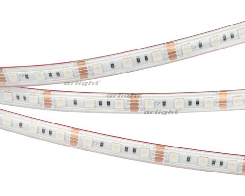 Лента RTW 2-5000PS 12V RGB 2x (5060, 300 LED, LUX) (Arlight, 14.4 Вт/м, IP67)