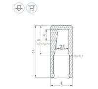 Профиль с экраном ALU-NANO-6-2000 ANOD+SILICONE (arlight, Алюминий)