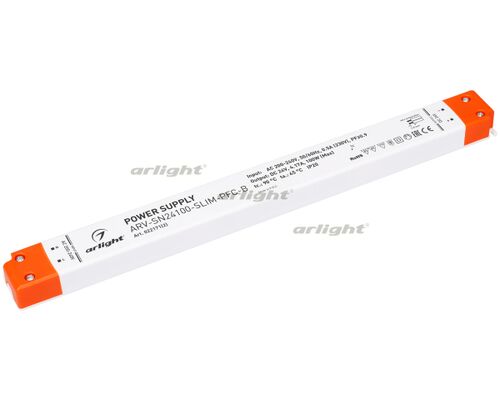 Блок питания ARV-SN24100-SLIM-PFC-B (24V, 4.17A, 100W) (Arlight, IP20 Пластик, 3 года)