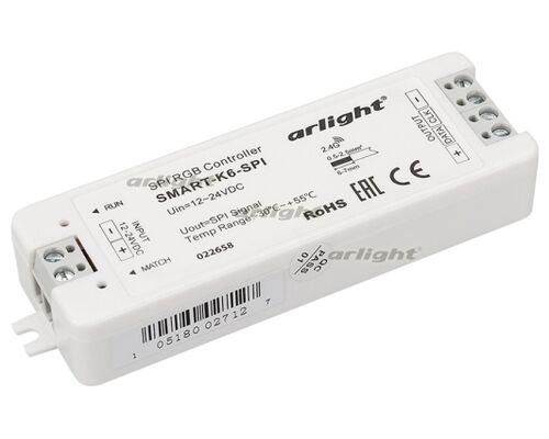 Контроллер SMART-K6-SPI (12-24V, 2.4G) (Arlight, IP20 Пластик, 5 лет)