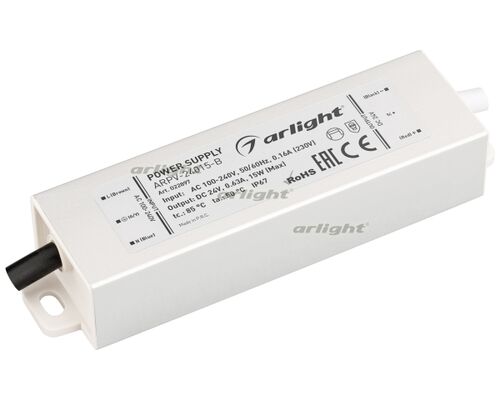 Блок питания ARPV-24015-B (24V, 0.6A, 15W) (Arlight, IP67 Металл, 3 года)