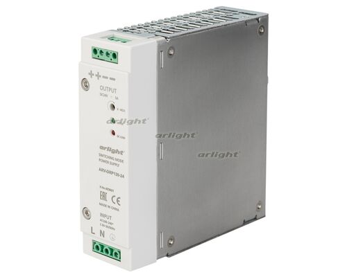 Блок питания ARV-DRP120-24 (24V, 5A, 120W) (Arlight, IP20 DIN-рейка)