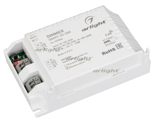 Диммер SMART-D2-DIM-SUF (230V, 2A, TRIAC, 2.4G) (Arlight, IP20 Пластик, 5 лет)