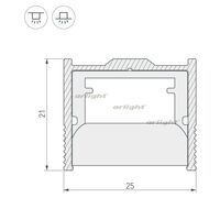 Профиль-держатель WPH-FLOOR22-2000 ANOD (Arlight, Металл)