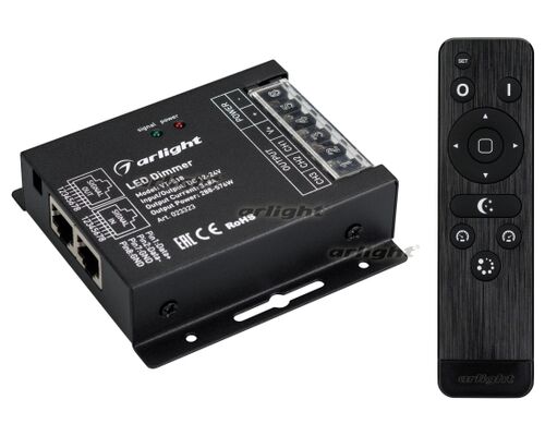 Диммер VT-S18-3x8A (12-24V, ПДУ Стик 12кн, RF) (Arlight, IP20 Металл, 3 года)