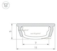 Профиль ARH-BENT-W11-2000 ANOD (arlight, Алюминий)