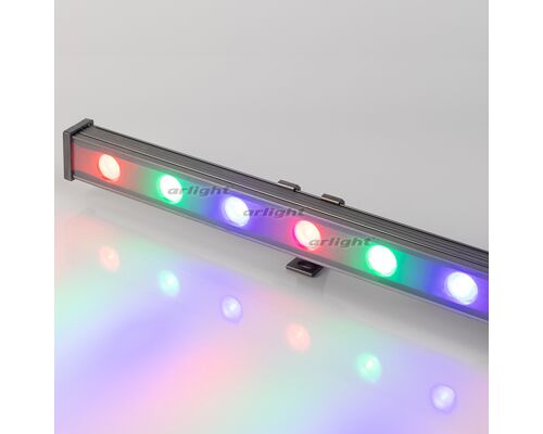 Светодиодный прожектор AR-LINE-1000S-18W-24V RGB (Grey, 30 deg, DMX512) (Arlight, Закрытый)