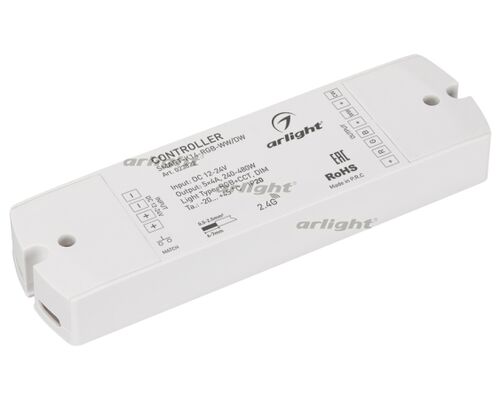 Контроллер SMART-K14-MULTI (12-24V, 5x4A, RGB-MIX, 2.4G) (Arlight, IP20 Пластик, 5 лет)