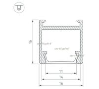 Профиль PDS-H16-2000 ANOD (arlight, Алюминий)