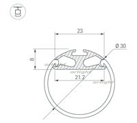 Профиль ROUND-D30-2000 ANOD (arlight, Алюминий)