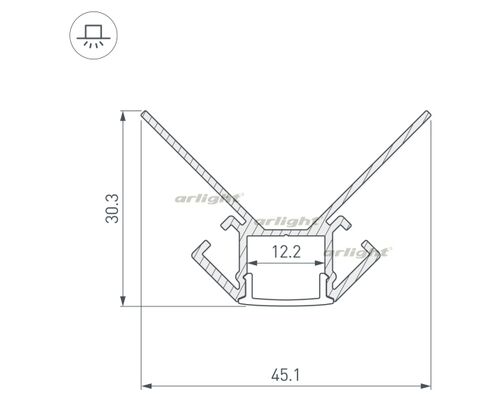 Профиль ARH-DECORE-S12-EXT-2000 ANOD внешний (arlight, Алюминий)