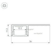 Профиль ARH-DECORE-S12-LINE-EDGE-2000 ANOD (arlight, Алюминий)