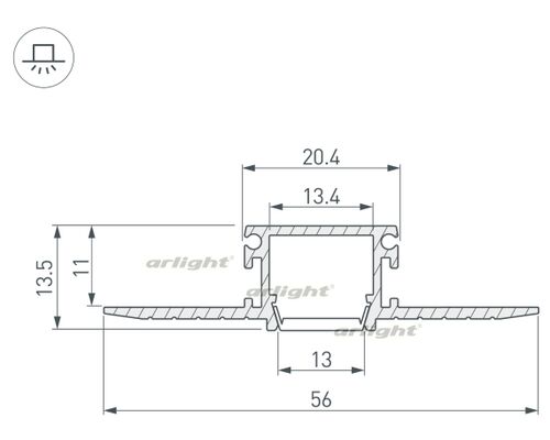 Профиль PDS-F-HIDE-2000 (Arlight, Алюминий)