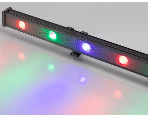 Светодиодный прожектор AR-LINE-1000XS-12W-24V RGB (Grey, 30 deg, DMX512) (Arlight, Закрытый)