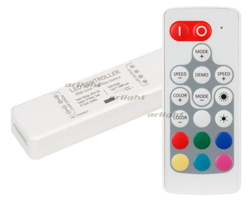 Контроллер ARL-MINI-RGB-3x4A (5-24V, RF ПДУ 18кн) (arlight, IP20 Пластик, 1 год)