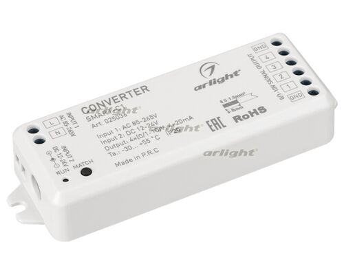 Конвертер SMART-C1 (12V, RF-0/1-10V, 2.4G) (Arlight, IP20 Пластик, 5 лет)