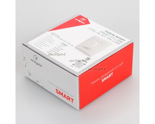 Панель SMART-P14-DIM-IN White (230V, 3A, 0-10V, Rotary, 2.4G) (Arlight, IP20 Пластик, 5 лет)