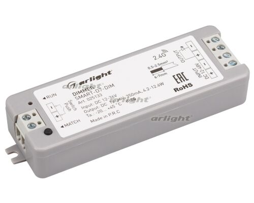 Диммер тока SMART-D7-DIM (12-36V, 1x350mA, 2.4G) (Arlight, IP20 Пластик, 5 лет)
