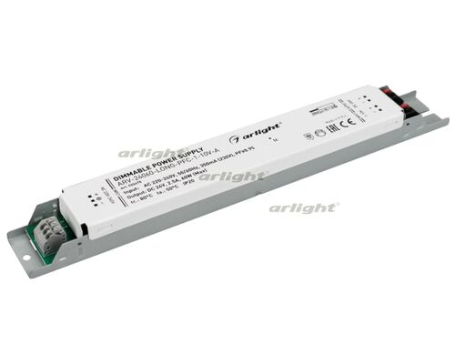 Блок питания ARV-24060-LONG-PFC-1-10V-A (24V, 2.5A, 60W) (Arlight, IP20 Металл, 5 лет)