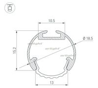 Профиль ROUND-D18-2000 ANOD (arlight, Алюминий)