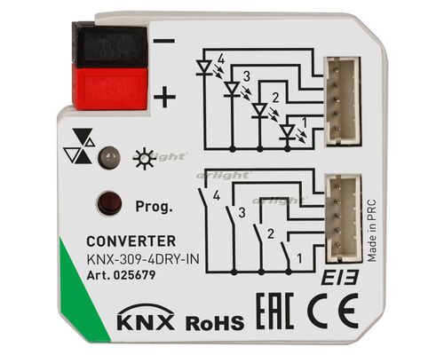 INTELLIGENT ARLIGHT Конвертер KNX-309-4DRY-IN (BUS) (INTELLIGENT ARLIGHT, Пластик)