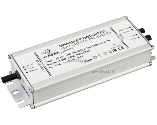 Блок питания ARPV-UH24150-PFC-DALI-PH (24V, 6.3A, 150W) (Arlight, IP67 Металл, 7 лет)